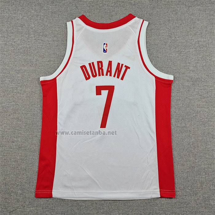 Camiseta Nino Houston Rockets Kevin Durant NO 7 Association 2025-26 Blanco
